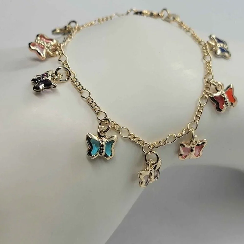 Brazilian 18k Gold Filled Multi color Butterfly Bracelet - Picture 6 of 6
